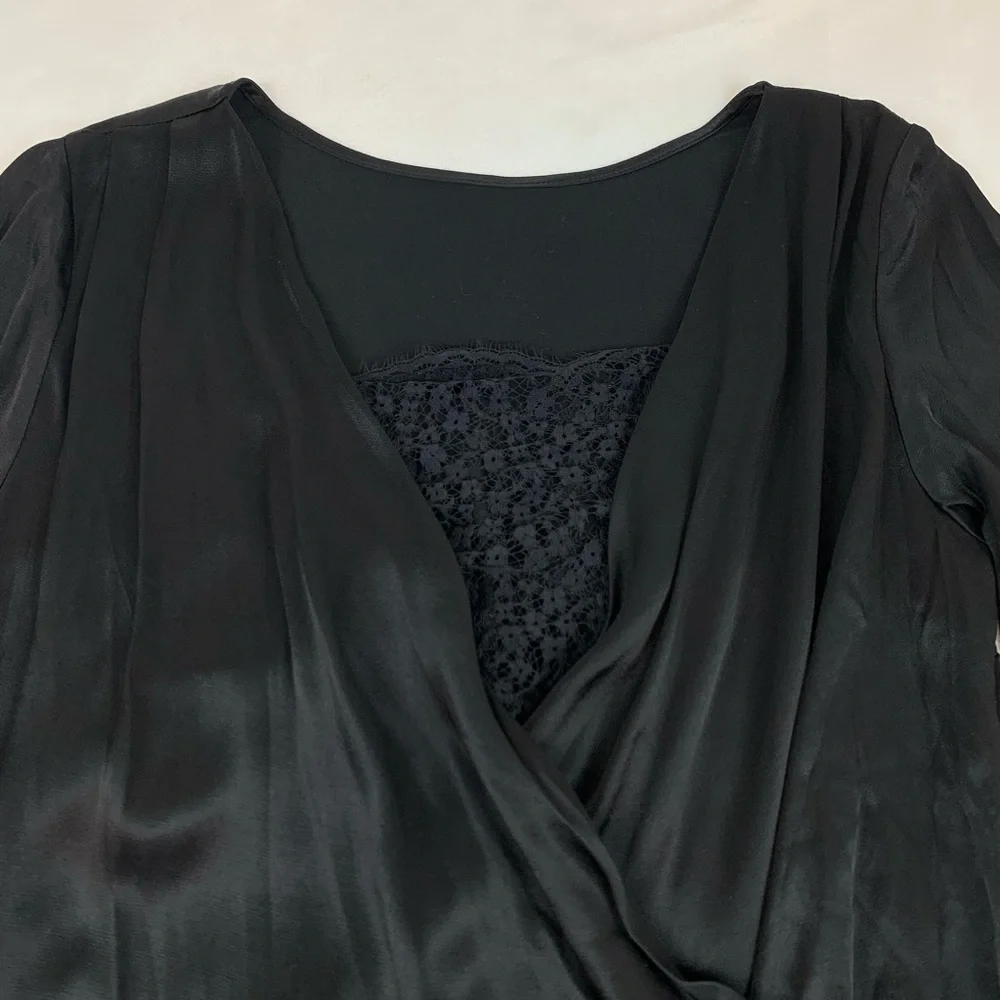 Michael Stars Lace Inset Surplice Back Shift Dress‎